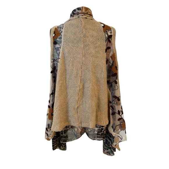 Ania A Mohair Vest Wool Sweater Embroidery Long Asymmetric Cardigan - Picture 3 of 9